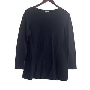 J Jill Women‎ Top S Black Basic Long Sleeve Tunic Long Line Capsule Workwear